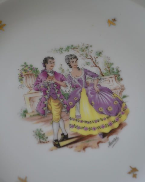 Vintažinės „Limoges“ porceliano lėkštės su markizų atvaizdais