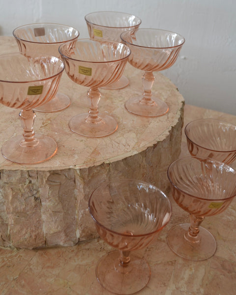 Vntažinės Arcoroc / Luminarc Rosaline šampano taurės (coupes)