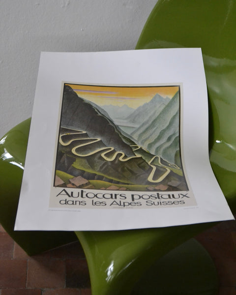 „Autocars Postaux dans les Alpes Suisses“ reprodukcija