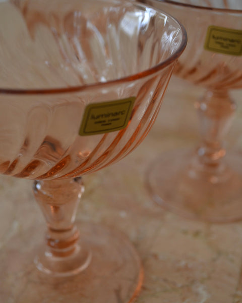 Vntažinės Arcoroc / Luminarc Rosaline šampano taurės (coupes)