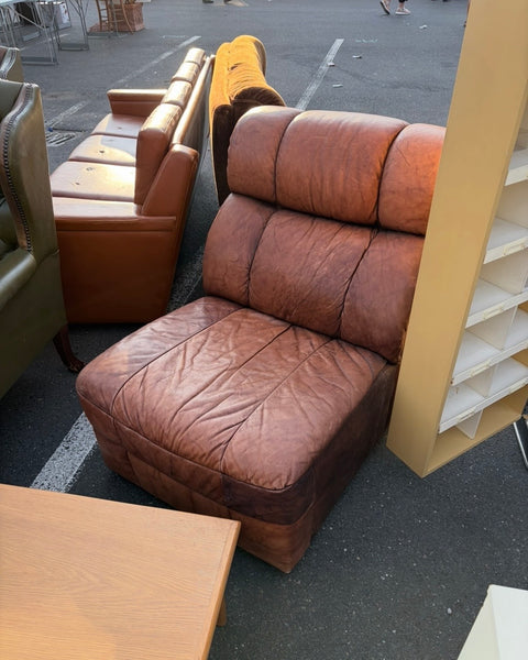 Vintažinis odinis fotelis / lounge krėslas